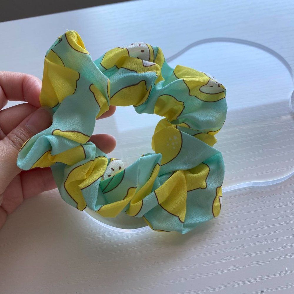 Lemon Turquoise Scrunchie - Picture 3 of 3
